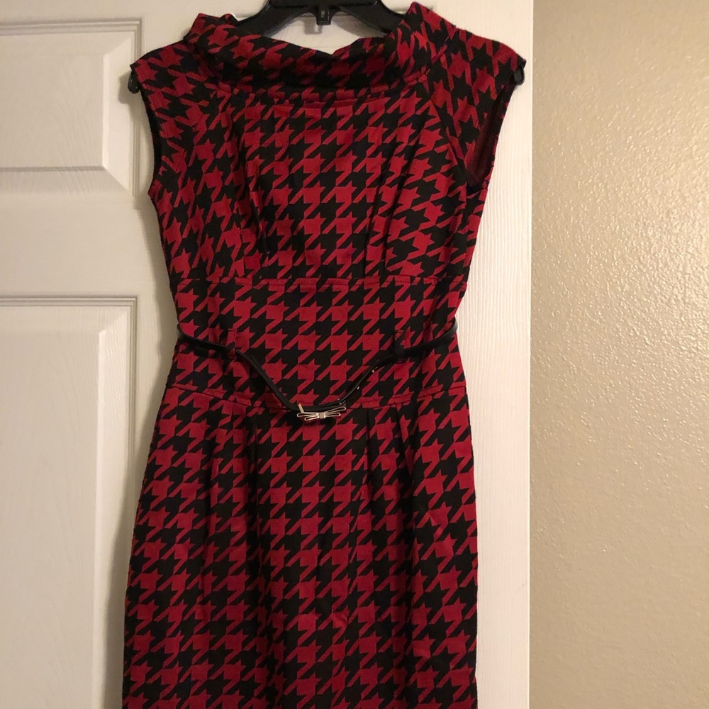 Red and Black Print Dress